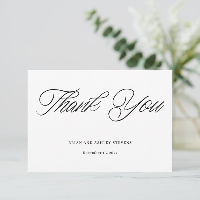 Simple Modern Wedding Thank You Card (Standing Front)