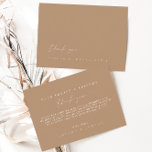 Simple Modern Wedding Thank You Card<br><div class="desc">Design features an handwritten font and modern minimalist design. Designed to coordinate with for the «SERENA» Wedding Invitation Collection. To change details,  click «Personalise this template». View the collection link on this page to see all of the matching items in this beautiful design</div>