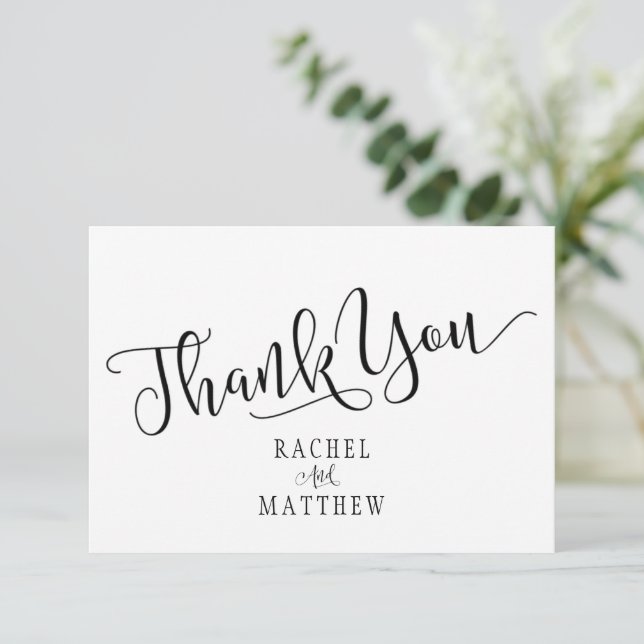 Simple&Modern. Wedding Thank You Flat Card (Standing Front)