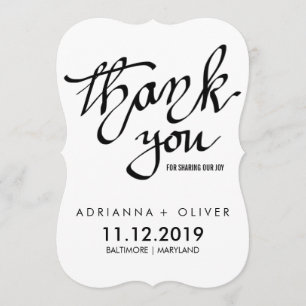 Simple Modern Wedding Thank You Typography Card