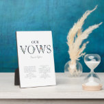 Simple Modern Wedding Vows Greenery Plaque<br><div class="desc">Simple Modern Wedding Vows Greenery plaque</div>