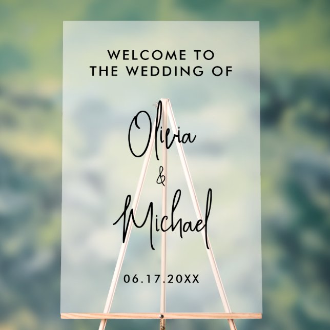Simple Modern  Wedding Welcome Acrylic Sign (Neutral)