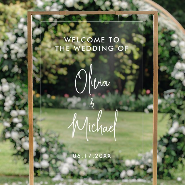 Simple Modern  Wedding Welcome Acrylic Sign (Creator Uploaded)