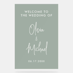 Simple Modern Wedding Welcome Acrylic Sign