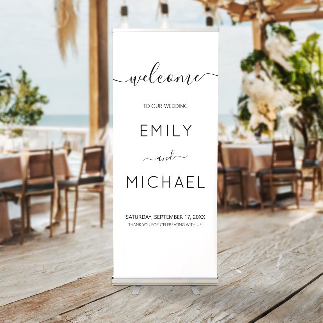 Simple Modern Wedding Welcome Retractable Banner (Creator Uploaded)