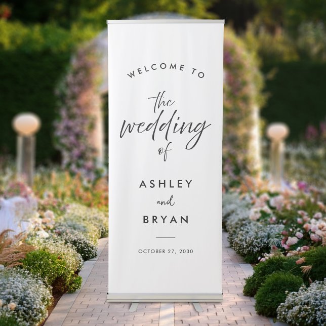 Simple Modern Wedding Welcome Retractable Banner (Creator Uploaded)