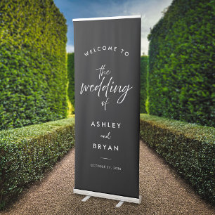 Simple Modern Wedding Welcome Retractable Banner
