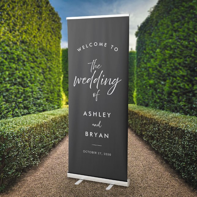 Simple Modern Wedding Welcome Retractable Banner (Creator Uploaded)