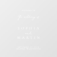 Simple Modern Wedding Welcome Sign Window Cling