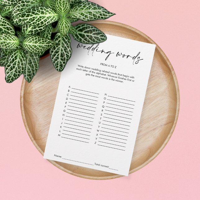 Simple Modern Wedding Words Bridal Shower Game (Creator Uploaded)