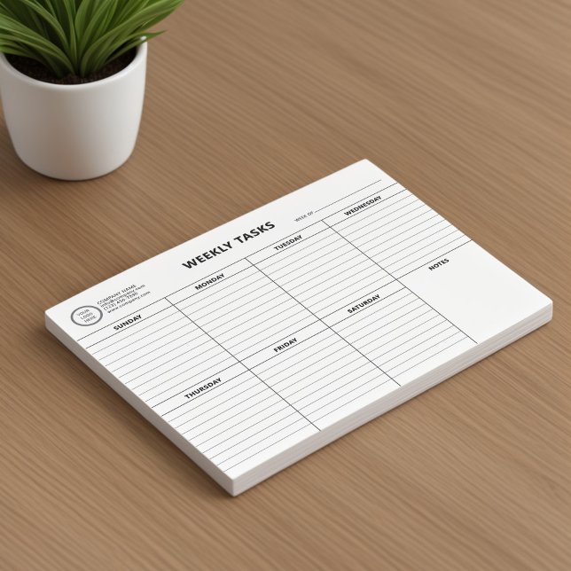 Simple Modern Weekly Tasks Organiser Tear-Away Notepad (Creator Uploaded)