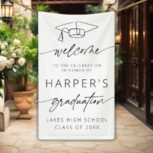 Simple Modern Welcome Graduation Party Script Banner