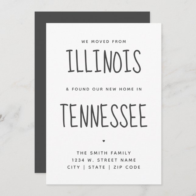 Simple Modern We've Moved New Home New State Announcement (Front/Back)