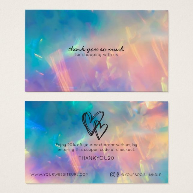 Simple Modern Whimsical Heart Customer Discount  (Front & Back)