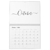 Simple modern white and black script month custom