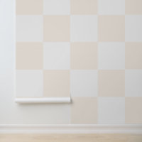 Simple Modern White and Cream Chequerboard Pattern