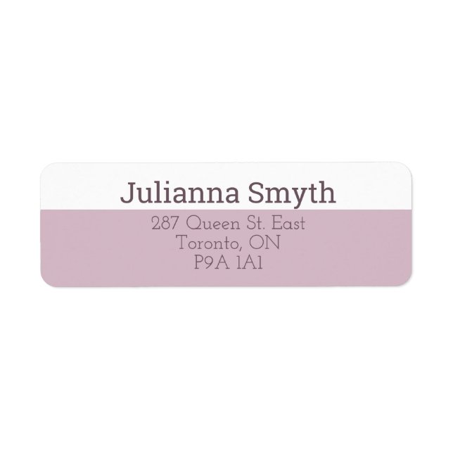 Simple Modern White and Mauve Business Label (Front)