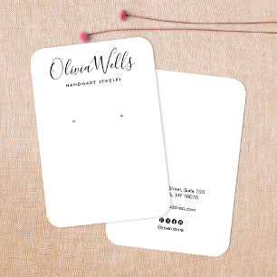 Simple Modern White Earring Display Card