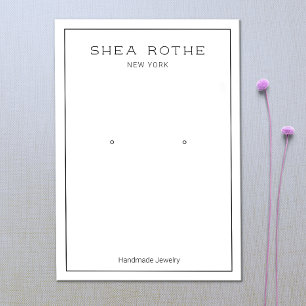 Simple Modern White  Earring Display Card