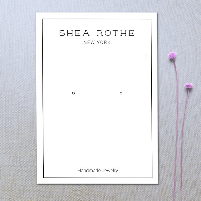 Simple Modern White  Earring Display Card (Creator Uploaded)