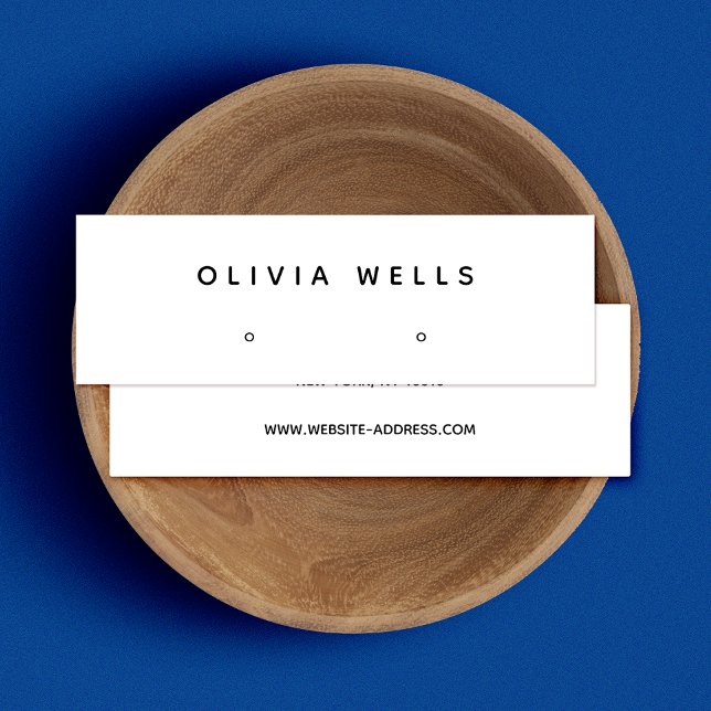 Simple Modern White Earring Display Mini Mini Business Card (Creator Uploaded)