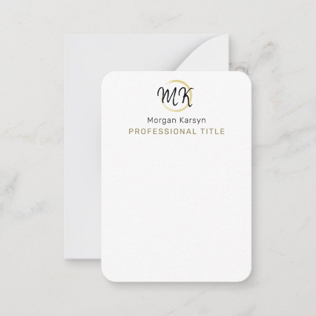 Simple Modern White Gold Elegant Template Monogram (Front)