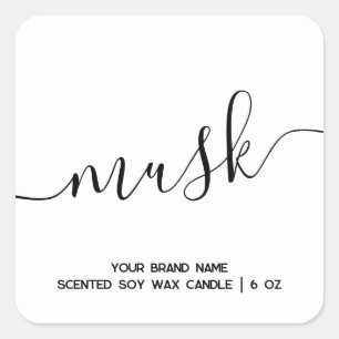 Simple modern white minimal candle label