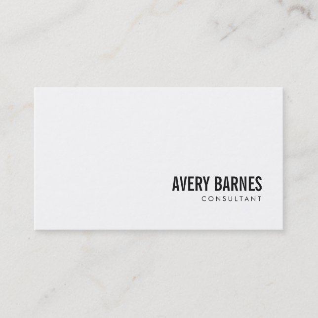 Simple Modern White Professional Business Card (Front)