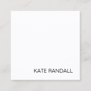 Simple Modern White Professional Networking Square Square Business Card