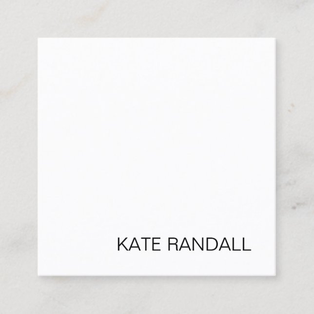 Simple Modern White Professional Networking Square Square Business Card (Front)