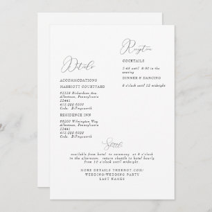 Simple Modern White Wedding Detail II Invitation