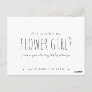 Simple Modern Will You Be My Flower Girl Proposal Postcard