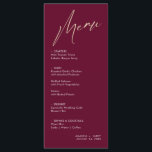 Simple & Modern Wine and Gold Wedding Menu Card<br><div class="desc">This Simple & Modern Green and Gold is for the minimalist couple who love a little colour. Changeable colours to fit any palette.</div>