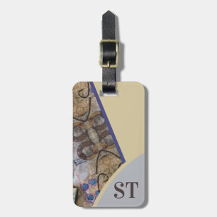 Simple Modern with Abstract Accents Initials  Luggage Tag