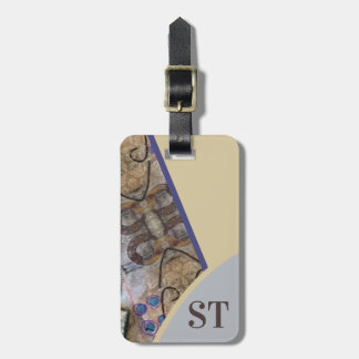 Simple Modern with Abstract Accents Initials Luggage Tag