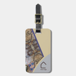 Simple Modern with Abstract Accents Logo QR Code Luggage Tag