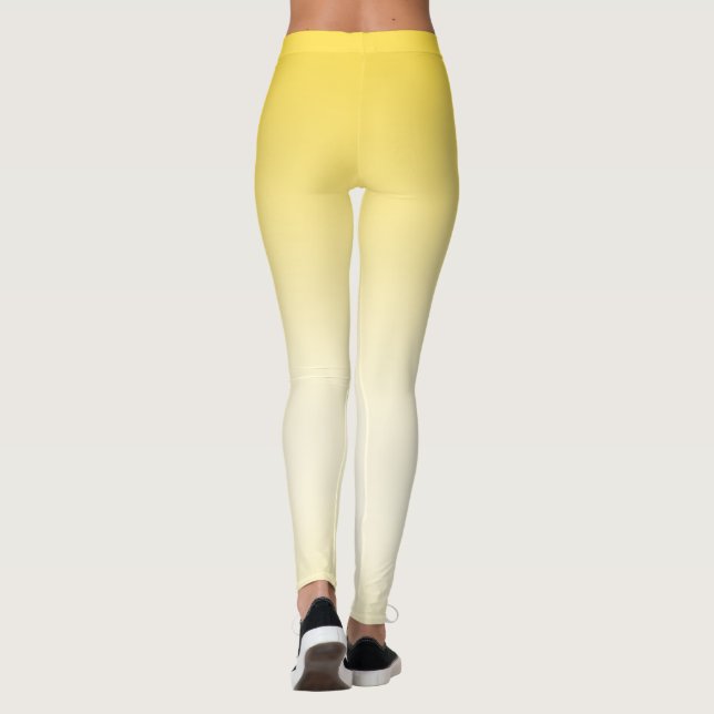 Simple Modern Yellow colour Gradient  Leggings (Back)