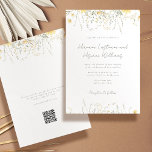 Simple Modern Yellow Wildflower QR RSVP Wedding Invitation<br><div class="desc">Announce your special day with this charming and budget friendly wedding invitation featuring delicate yellow and white wildflowers and a modern twist, a QR code on the back! Perfect for spring or summer weddings, this airy and minimalist design captures the natural beauty of wildrose blooms while adding a practical touch....</div>