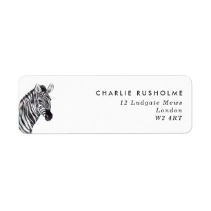 Simple Modern Zebra Personalised Return Address