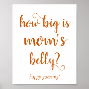 Simple Mommys Belly   Fall Orange Guessing Game Poster