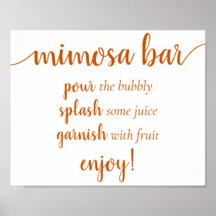 Simple Momosa Bar   Fall Orange Any Event Sign