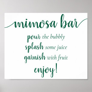 Simple Momosa Bar Hunter Green Any Event Sign