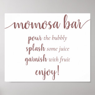 Simple Momosa Bar Mauve Pink Any Event Sign