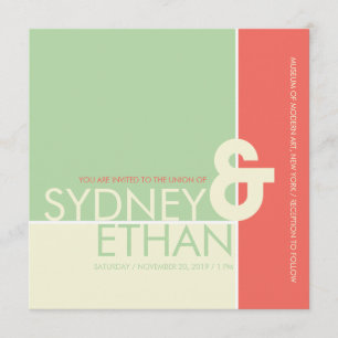 Simple Mondrian Minimalist Modern Wedding Invite