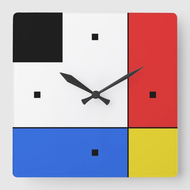 Simple Mondrian Neoplasticism Acrylic Wall Clock (Front)