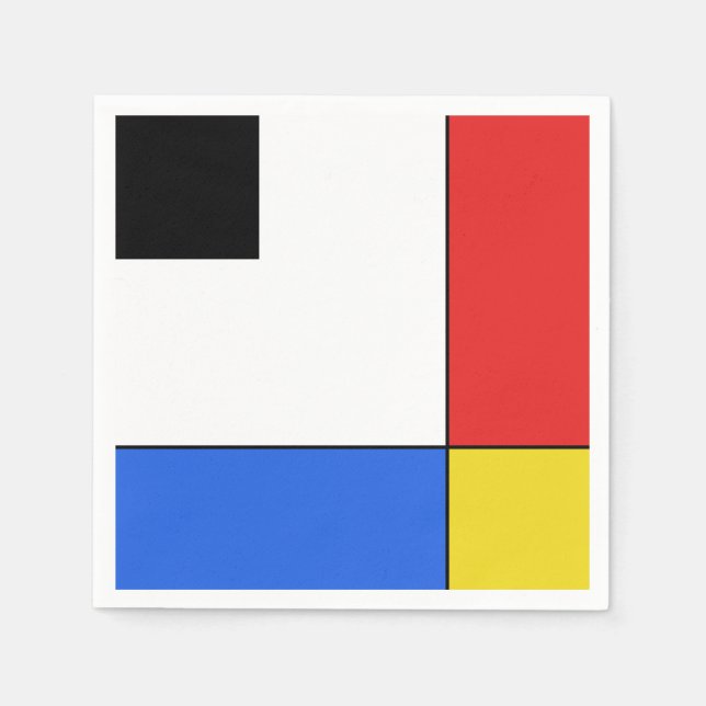 Simple Mondrian Neoplasticism Napkin (Front)