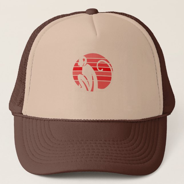 Simple monkey vintage sunset trucker hat (Front)
