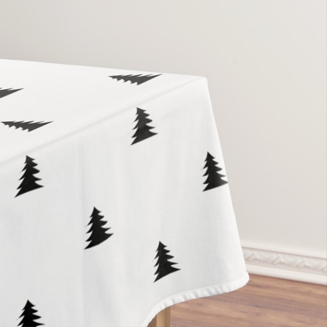 Simple Monochromatic Christmas Pine tree Scandi Tablecloth (In Situ)