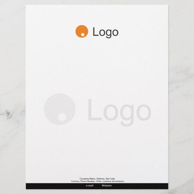 Simple Monochrome Corporate Custom Letterhead (Front)