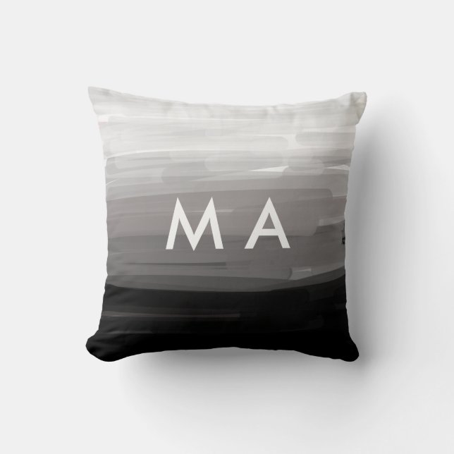 Simple monogram add your name letter man minimal cushion (Front)